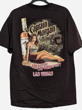 Official Captain Morgan Las Vegas Pin-Up Girl Promo Graphic Tee - Size Large